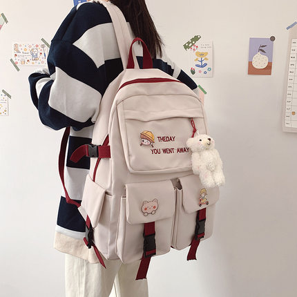 书包女韩版原宿ulzzang高中大学生ins风简约森系大容量双肩包