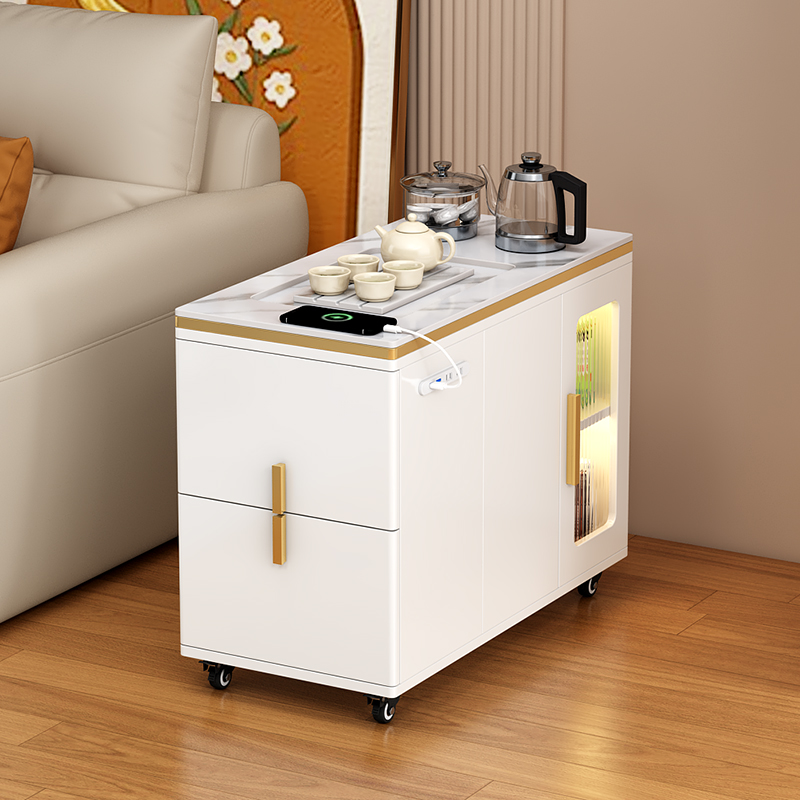 移动茶台家用客厅全自动茶桌烧水壶一体小茶几茶车轻奢岩板茶水柜