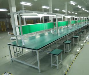 博来雅双面防静电工作台流水线操作台车间生产线装配台桌挂灯置物