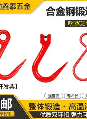 国标钢管钩子吊钩羊角尖钩细钩子吊环轮挂环小型行车吊车起重2吨T