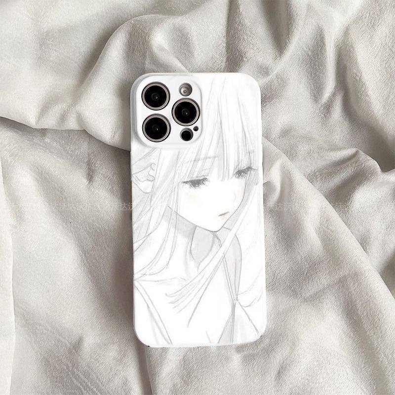 侧颜少女适用iPhone14Pro/13手机壳11/6/xr苹果14/15Promax软情侣8p手机壳