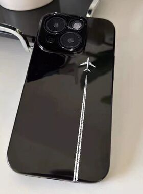 简约飞机适用iPhone14Pro/17手机壳11/6/xr苹果14/15Promax软情侣8p手机壳