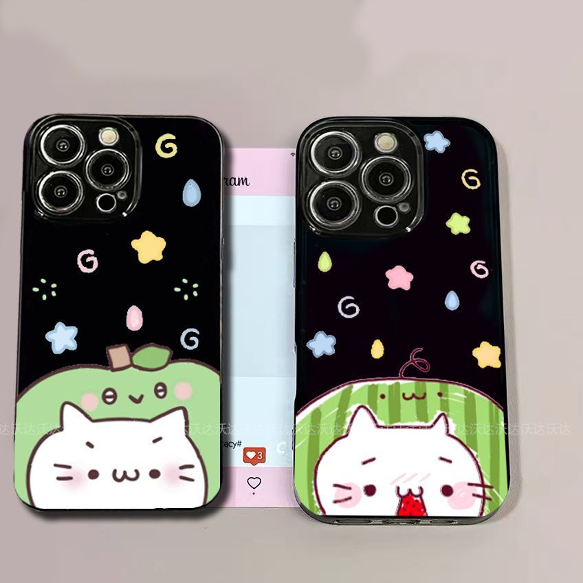 西瓜猫咪适用iPhone14Pro/13手机壳11/6/xr苹果14/15Promax软情侣8p手机壳