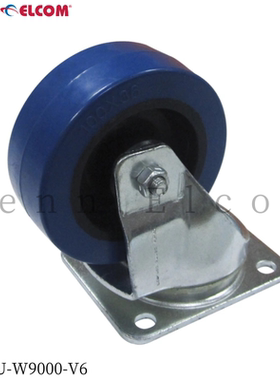 Penn Elcom重型4英寸万向弹性橡胶脚轮250KG平顶安装W9000-V6