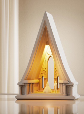 壁光里结婚礼品台灯创意摆件高档订新婚节日礼物教堂氛围小夜灯