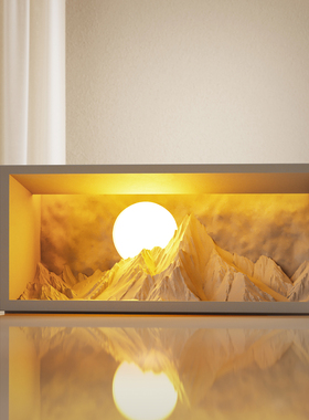 壁光里日照金山香薰小夜灯卧室床头摆件结婚新婚生日礼物氛围台灯