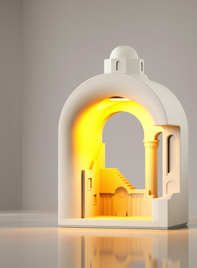 壁光里原创建筑无火香氛蜡烛融蜡灯卧室香薰小夜灯结婚礼物氛围灯