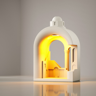 壁光里原创建筑无火香氛蜡烛融蜡灯卧室香薰小夜灯结婚礼物氛围灯