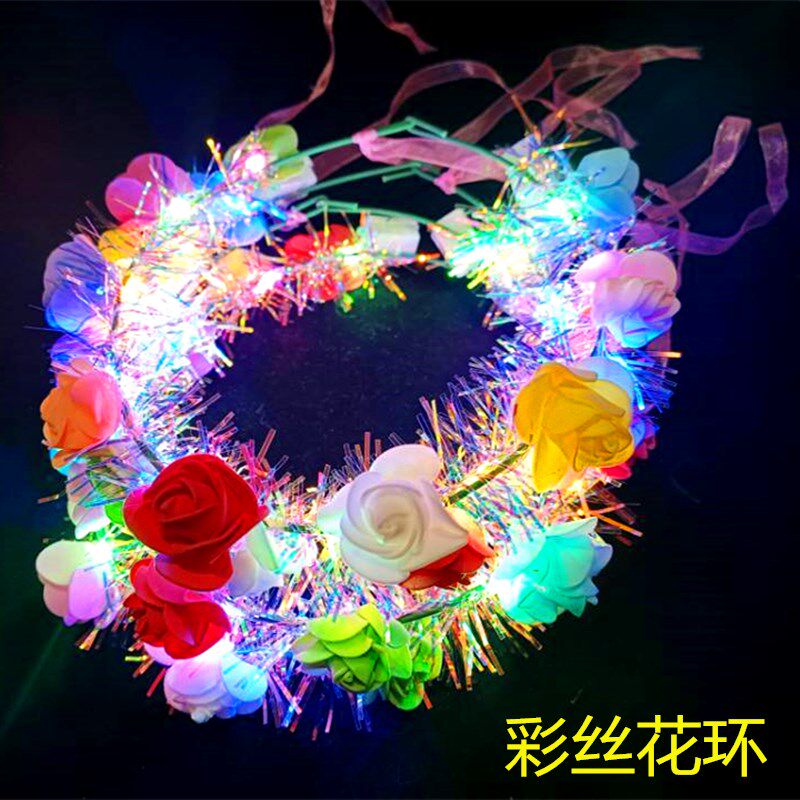 发光花环金丝兔耳朵头箍儿童头箍成人发箍演唱会闪光头饰装扮道具