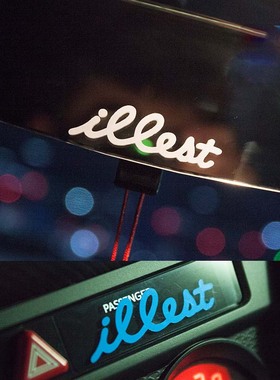 illest车贴随意贴后视镜贴纸改装汽车贴画内饰贴遮挡划痕贴车尾标