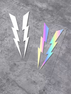 双闪电一对藤原浩潮牌划痕装饰贴