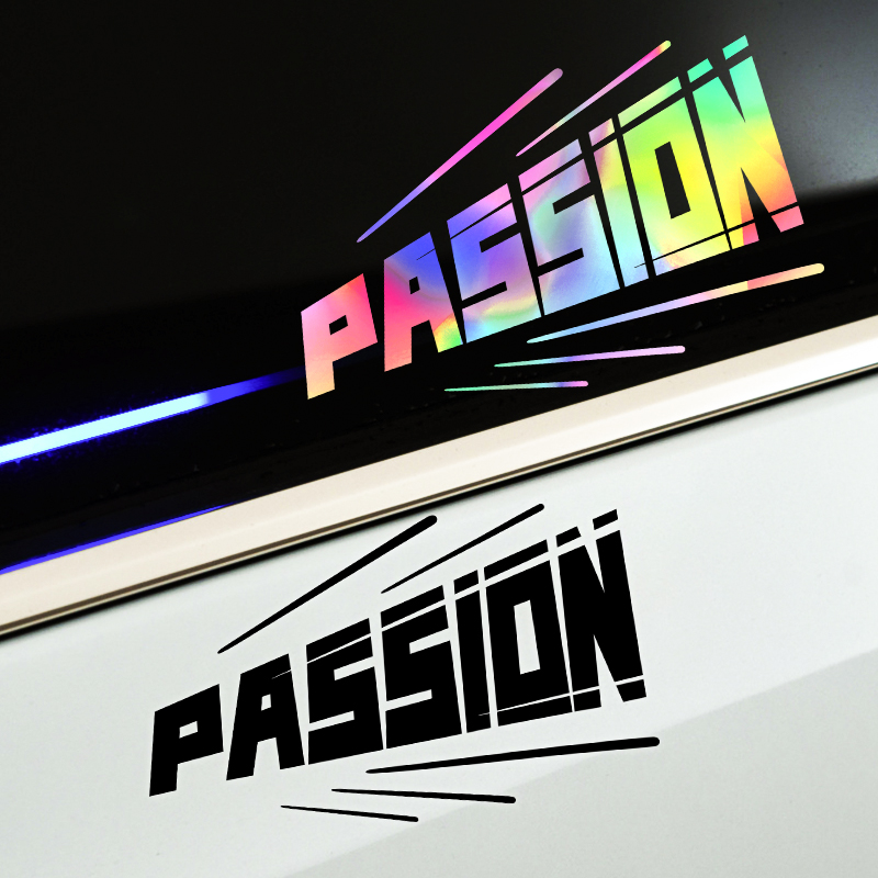 passion个性创意英文车贴汽车电动车摩托车头盔划痕遮挡装饰贴纸