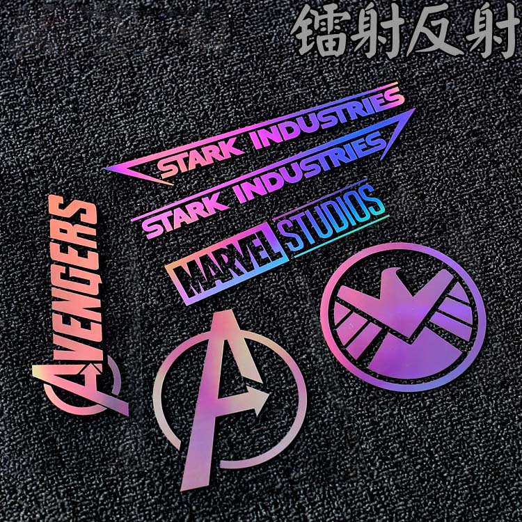 钢铁侠斯塔克工业摩托车反光贴