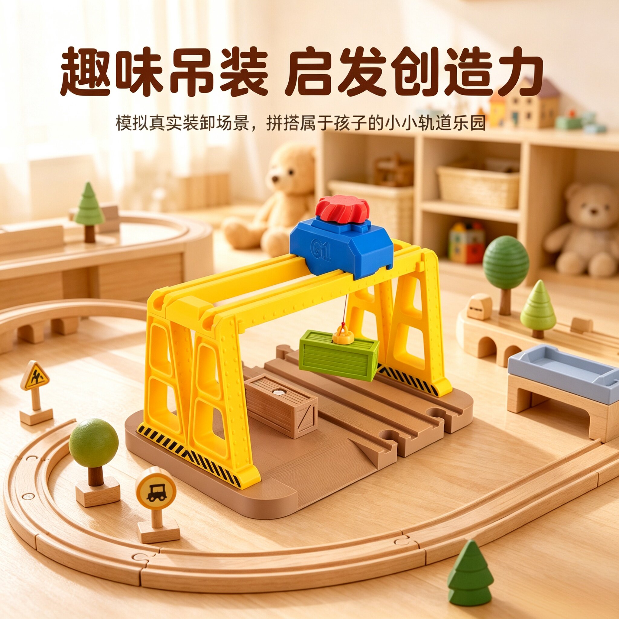 儿童电动仿真吊装轨道益智玩具