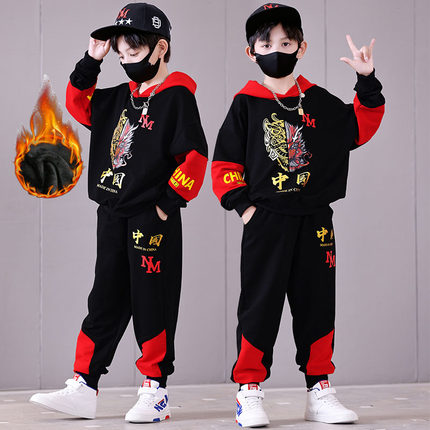 男童套装秋冬装帅气儿童卫衣加绒2025新款中大童运动衣服秋冬款潮