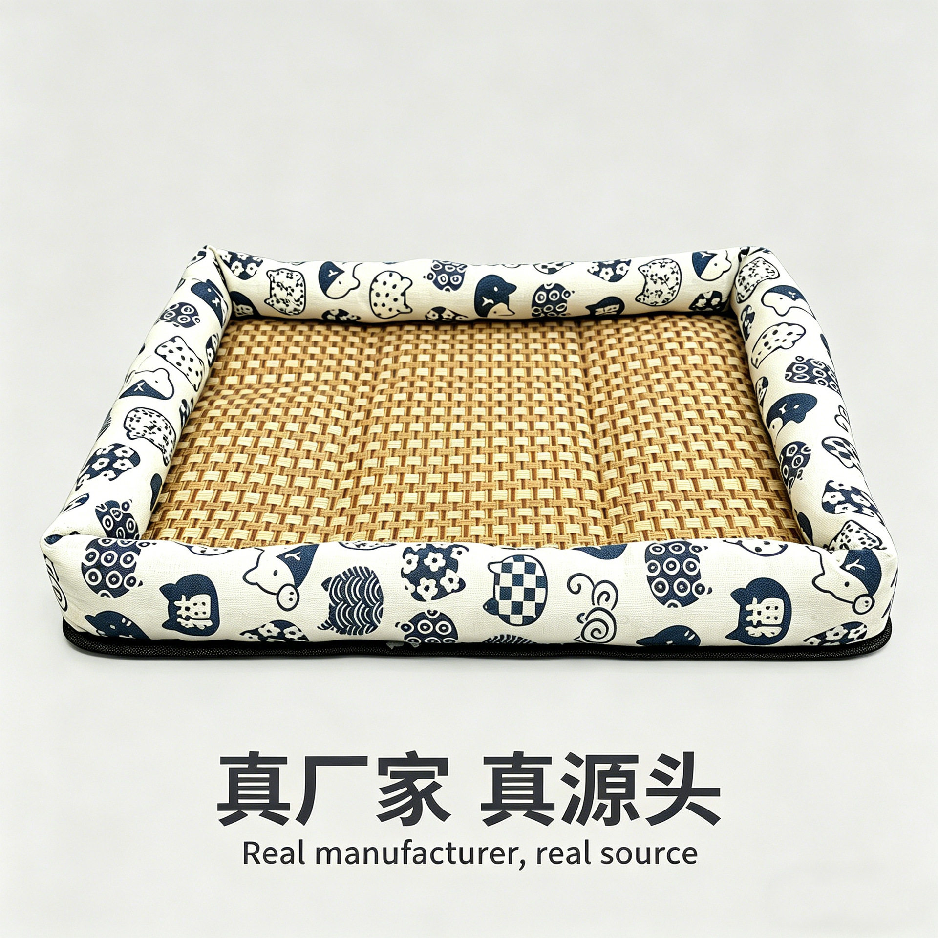 藤席凉席窝宠物冰垫凉席窝垫狗窝夏季猫降温藤编垫竹席