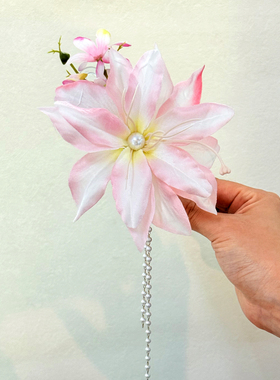 新款甜美古风百合花发夹超仙发饰