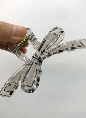 透明蝴蝶结抓夹发夹女简约盘发