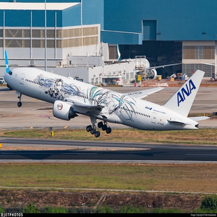 400 全日空B777 200ER全日空鬼灭彩绘3号机注册号JA74 Models1