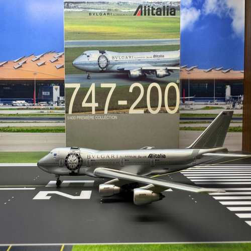 DW 威龙 意大利航空 747-200 I-DEMS宝格丽涂装 1/400 合金模型#