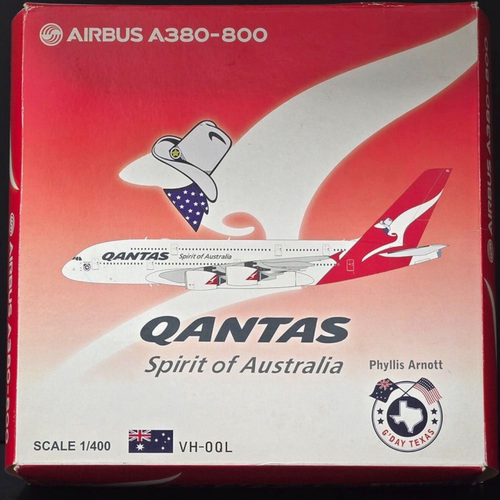 1:400 JC Wings Qantas 澳航 A380-800 彩绘飞机模型带原包装盒