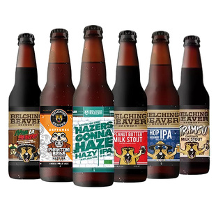 美国进口打嗝海狸花生酱牛奶世涛355ml组合精酿啤酒万岁高速公路