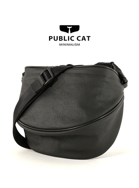 单肩斜挎包2023新公务猫百搭休闲山本风防水帆布户外机能工装男包