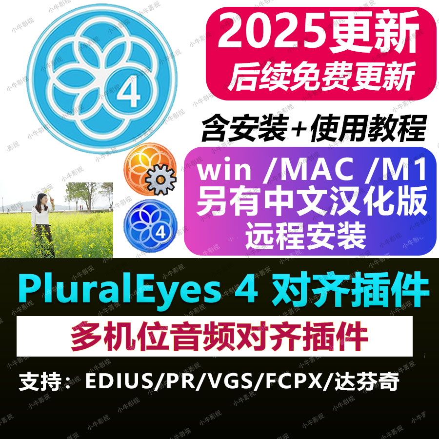 Mac/win音频视频同步PluralEyes 4 多机位对齐同步插件PR/EDUS