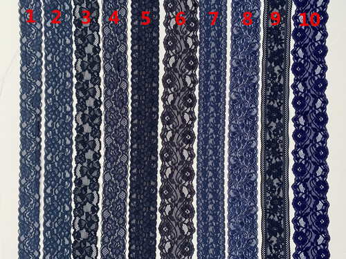 藏青色弹力蕾丝花边手工diy辅料