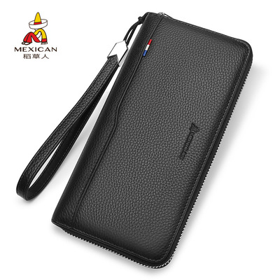 稻草人钱包休闲拉链真皮