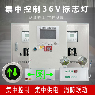 消防应急照明疏散指示牌A型集中电源集中控制不锈钢标志灯DC36V