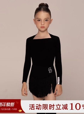 dancebaby拉丁舞服练功服2025新款秋冬儿童日常舞蹈服上衣DAS224