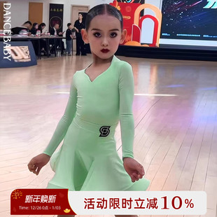 Dancebaby拉丁舞服2025新款 儿童比赛服舞蹈服水晶麻面料DAS698X