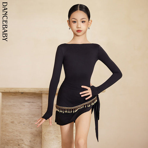 Dancebaby拉丁舞服蹈服2026新款拉丁舞服练功服女童上衣DAS868