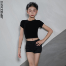 Dancebaby拉丁舞服新款 训练服舞蹈服短裤 打底练习裤 ID02 儿童套装