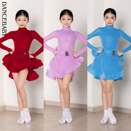 Dancebaby拉丁舞服2026新款表演服女童比赛规定服丝绒套装DAS772