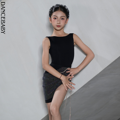 Dancebaby拉丁舞日常练功女童2026新款舞蹈服国标舞服上衣DAS866