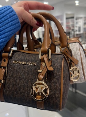 香港直邮正品MK女包经典Bedford老花真皮手提斜挎包百搭送女友