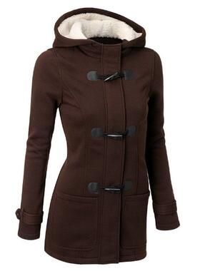 Hooded mixed cotton cowhide button up jacket cotton jacket f