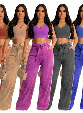 Plus size women suit two-piece set shirt trousers 2Xl summer
