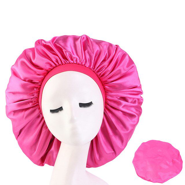 Cap Head Cover Bonnet Hat for For Curly Springy Hair Black