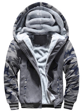 毛内胆卫衣winter men hoodies add wool jacket hooded coat men
