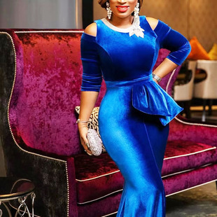 Womens Evening Party Dress Long gowns blue red black 3xl 2xl