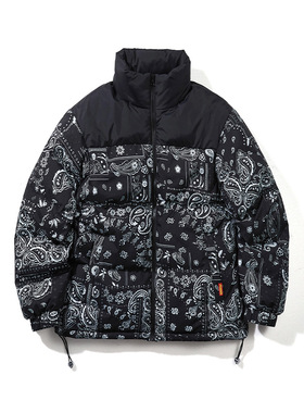 Men's Winter Warm Jacket Coat Patchwork Vintage Painting Har