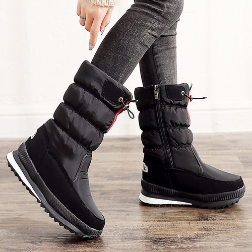 Women snow boots shoes warm woman winter boots thick plush w