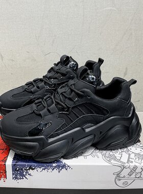 Women sports Sneakers Female Black Platform Shoe女增高运动鞋