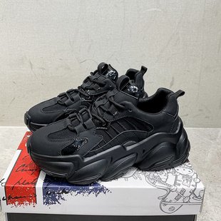 Women sports Sneakers Female Black Platform Shoe女增高运动鞋