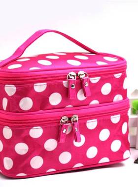 Double Zip Women Cosmetic Bag Large Capacity Makeup Bag Wate