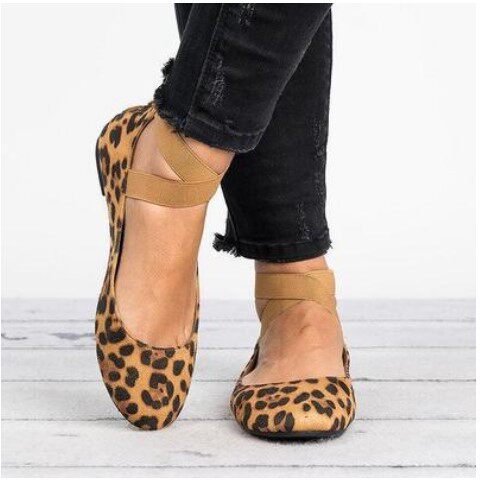 ladies Shoes leopard Women's causal loafers 女休闲平底鞋子