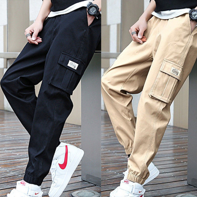 Solid Color Loose All-match Cargo Pants纯色宽松百搭工装裤女